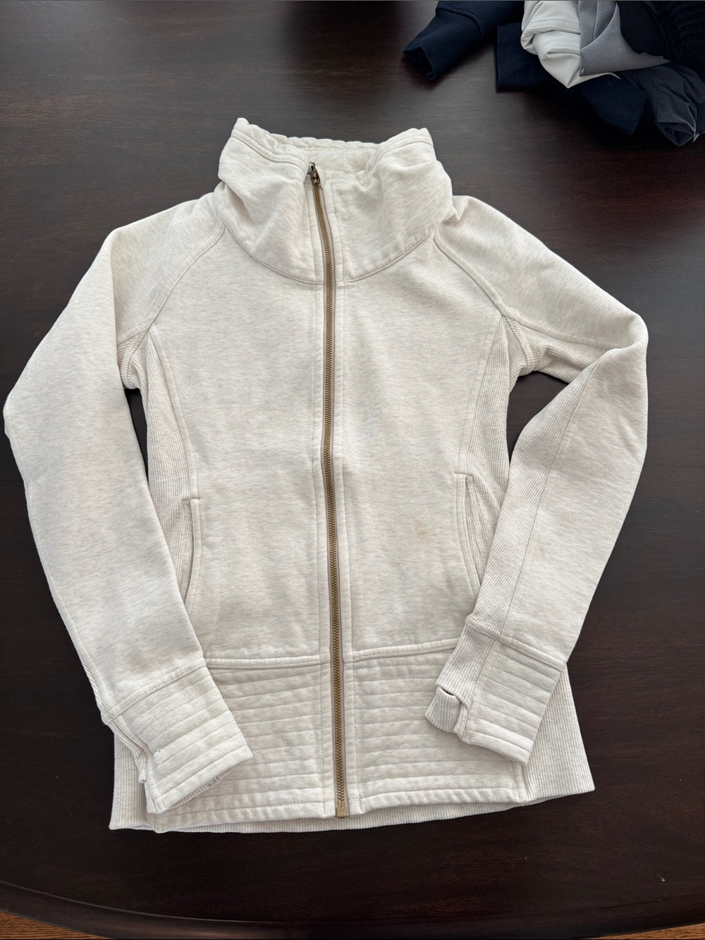 LULULEMON Cream Full Zip Scuba Jacket 4/XS